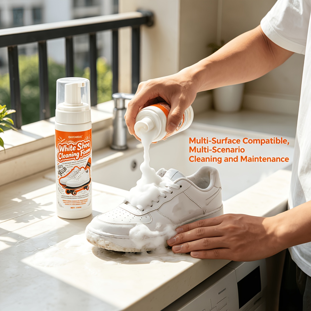 Sneaker Care White - Draagbare, niet-afspoelbare witte schoenreiniger schuim, multi-oppervlakte